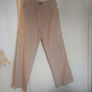 Tan Cargo Linen Pants